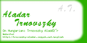 aladar trnovszky business card